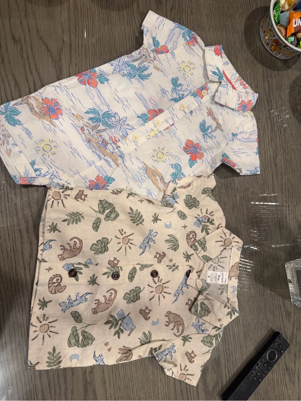 Carters Tropical Print Baby Button-Up Shirt - 2 Pack